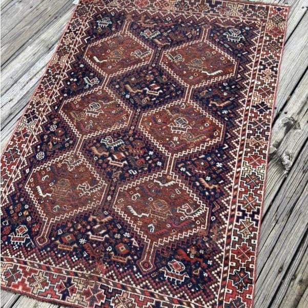 Antique Tribal Rug | Allover Design | 4'x5" For Sale - Image 4 of 5