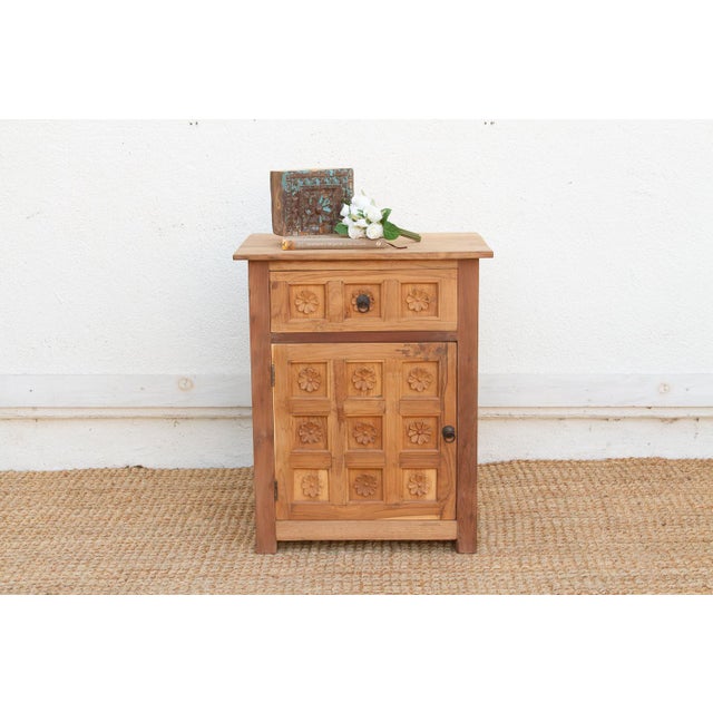 This 30-inch bedside cabinet brings the meditative beauty of Rajasthani architecture to the most intimate space in the...