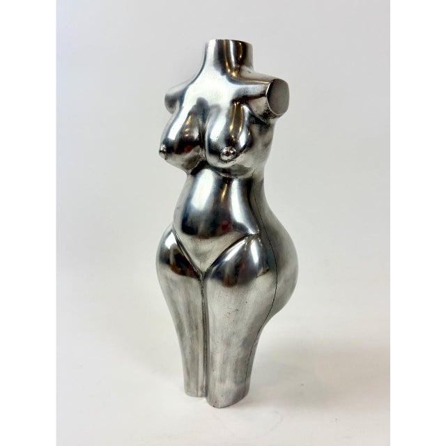 Aluminum Female Torso Sculpture, 1950s, Aluminum, in Restored conditions. Designed 1890 to 1919