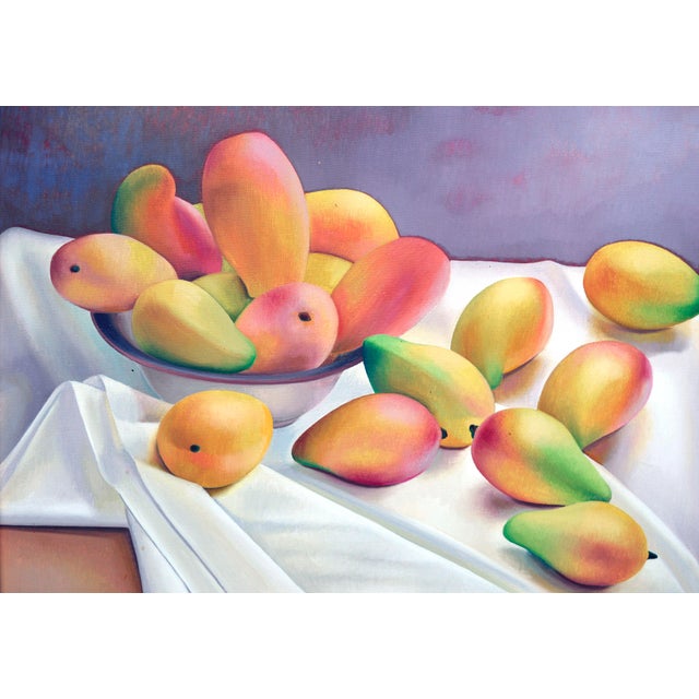 Mid Century Naturaleza Muerta Con Mangoes (Still Life W. Mangoes) by Francisco Dosamantes For Sale - Image 4 of 10