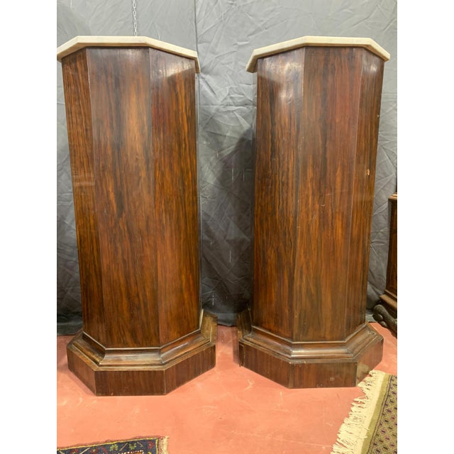 Brown Ancient Pau Ferro Rosewood Columns, 1850, Set of 2 For Sale - Image 8 of 9