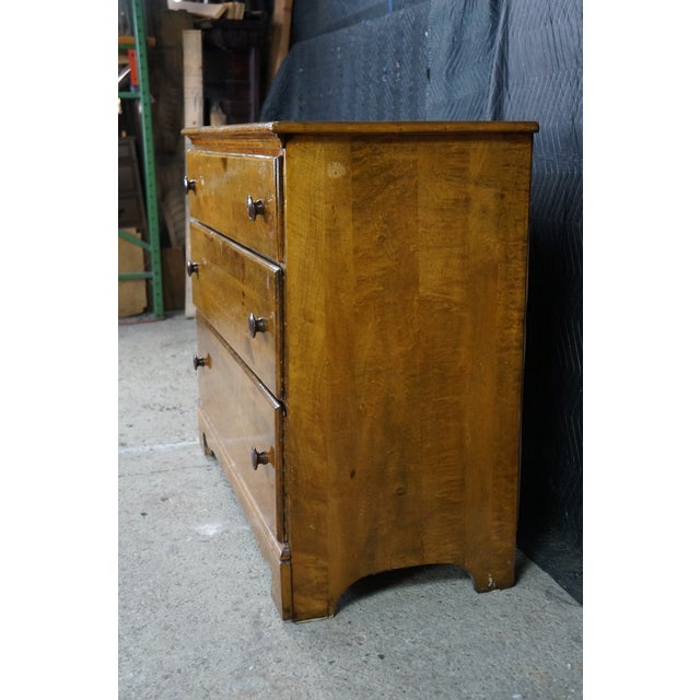 Brown Antique American Country Farmhouse Maple and Pine Three Drawer Chest Dresser 42" For Sale - Image 8 of 17
