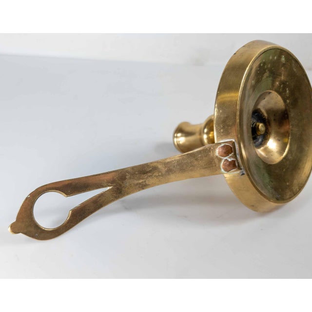 18th Century French or Flemish Brass Frying Pan Skillet Chamber Candlestick For Sale - Image 12 of 14
