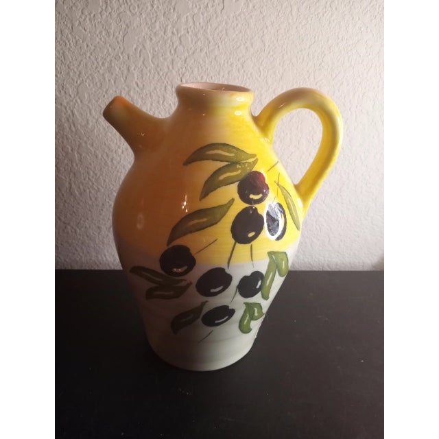 1980s Vintage Italian Home Pottery Olive Oil Decanter For Sale - Image 5 of 5