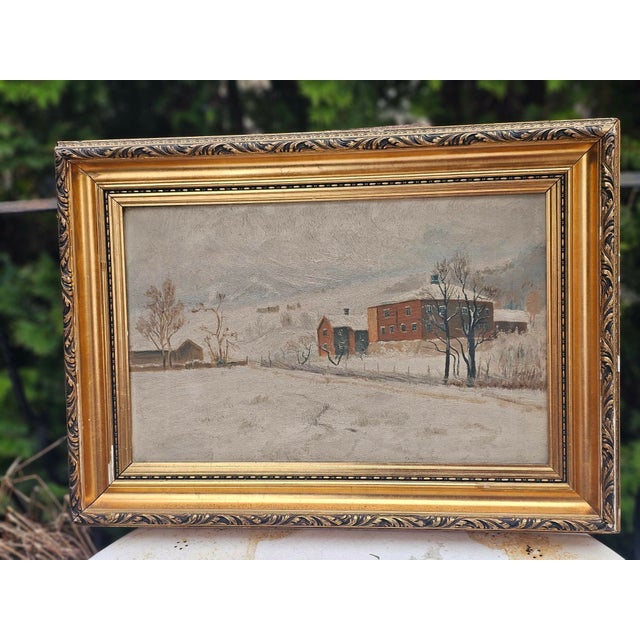 Winter Landscape, 1920s-30s, Oil Painting, Framed For Sale - Image 12 of 12