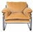West Elm Desmond Lounge Chair With Chrome Frame and Plush Cushions For Sale