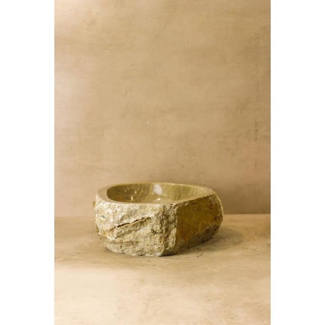 Raw Edge Wash Basin in Onyx For Sale - Image 4 of 10