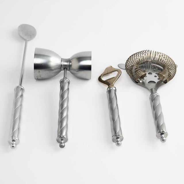 Vintage Italian Twist Handle Bar Tool Set - Set of 4 For Sale - Image 12 of 15