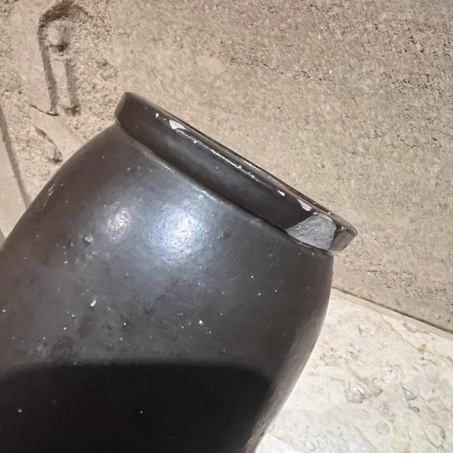 Modern 1980s Modern Dark Brown Ceramic Vase For Sale - Image 3 of 6