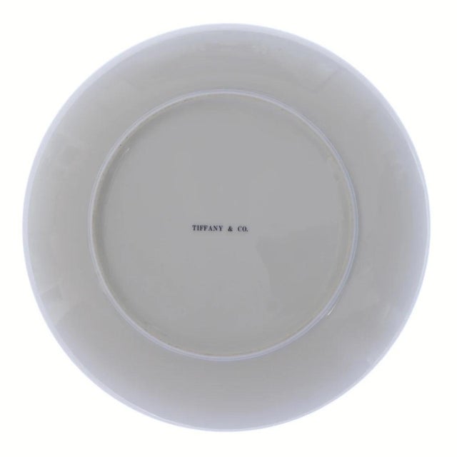 Late 20th Century Late 20th Century Tiffany & Co. Signed Porcelain Wall Plates Floral Cabinet Plate - a Pair For Sale - Image 5 of 5