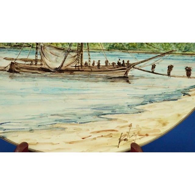 Green Vintage Italian Porcelain Ceramic Plate by Pozzo Garitta, 1940s For Sale - Image 8 of 18