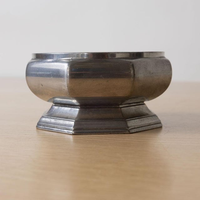 Metal 1930s French Art Deco Pewter Octagon Dish For Sale - Image 7 of 12