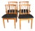 Set of Four Low Profile Mid Century Modern Teak Frame Dining Chairs c.1960 For Sale