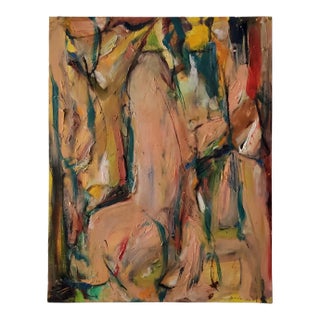 2015 Abstract Expressionist Oil Painting on Canvas "Composition Iv" by Marla Anzalona Ny For Sale