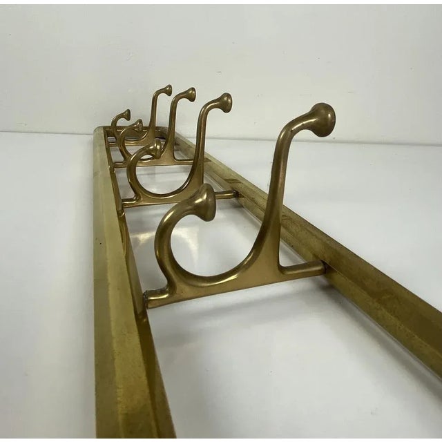 Art Deco Style Brass Coat Rack With Foldable Hooks, Austria, 1940s For Sale - Image 10 of 16
