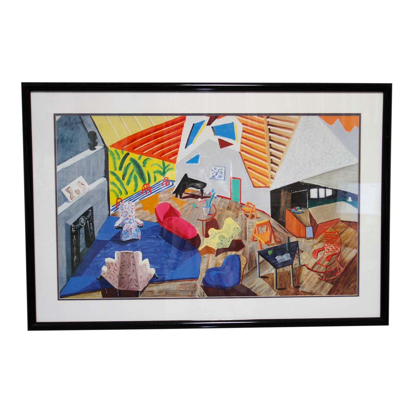 Large Interior Los Angeles 1988 David Hockney Print Chairish