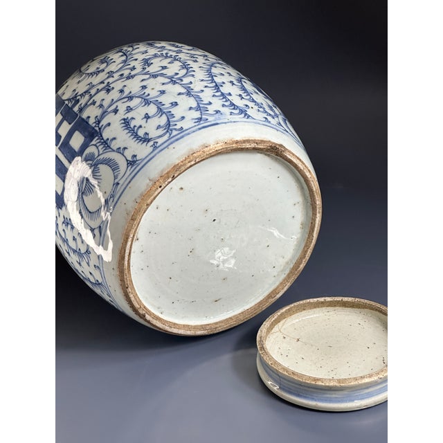 Blue and White Tiny Lid Mini Jar Happiness Dots main image 1