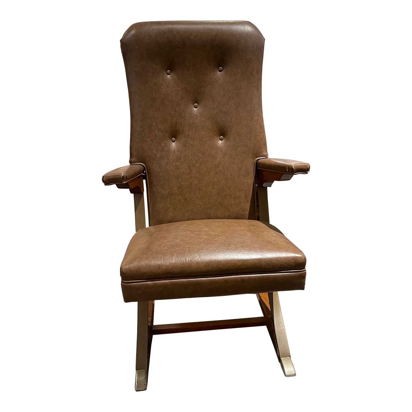 1960s Vintage Rock-A-Chair Cantilever Rocker Chair in Brown | Chairish