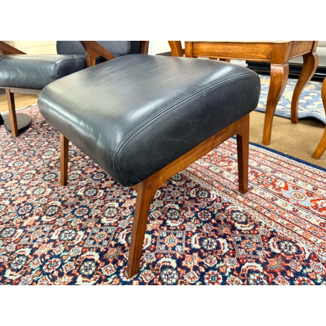 Early 21st Century Mid Century Style Pair of Chairs and Ottoman 3 PCS For Sale - Image 5 of 8