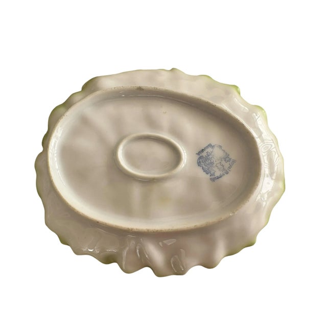 Ceramic Antique German Leaf Catchall Dish For Sale - Image 7 of 7
