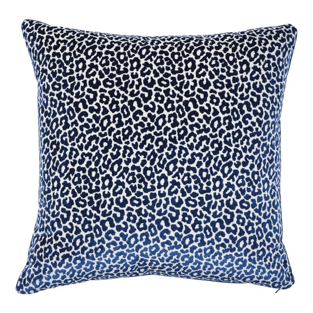Schumacher X Timothy Corrigan Madeleine 24" Pillow in Midnight For Sale