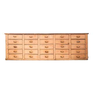 Large Vintage French Bank of Drawers, 1930s For Sale