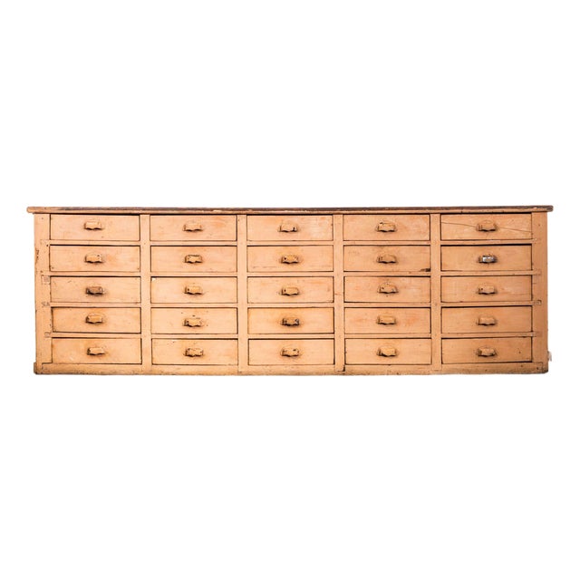 Large Vintage French Bank of Drawers, 1930s For Sale