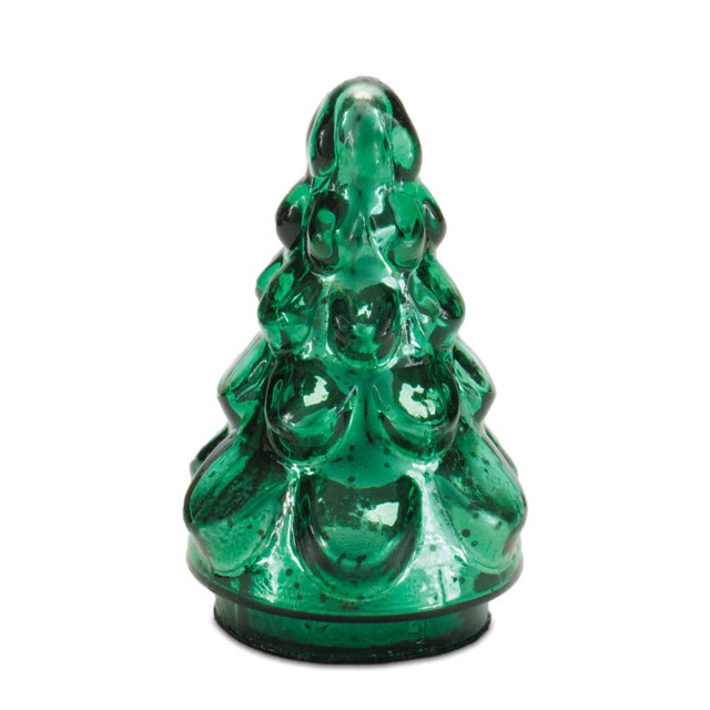 Contemporary Mercury Glass Christmas Tree (Set of 2) For Sale - Image 3 of 3