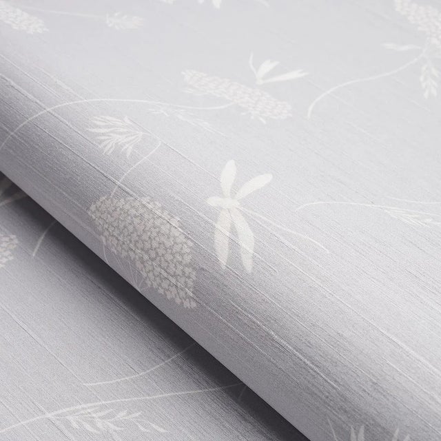Schumacher Schumacher La Libellulee Silk Wallpaper in Moonstone For Sale - Image 4 of 5