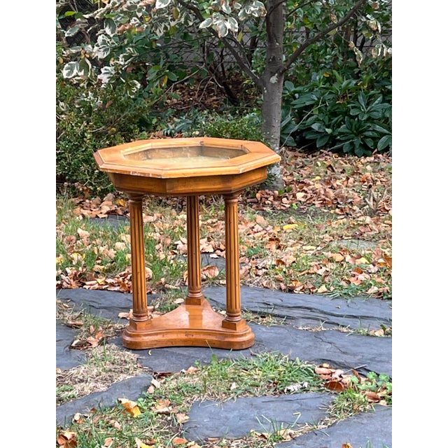 Brown 1960s Neo Classic Hexagon Side Table For Sale - Image 8 of 8