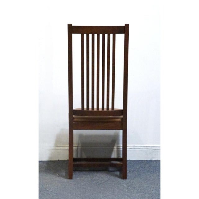 Canadel Furniture Solid Oak Mission Style Arts & Crafts Dining Side Chair W. Leather Seat 80110 - Made in Canada For Sale In Kansas City - Image 6 of 11