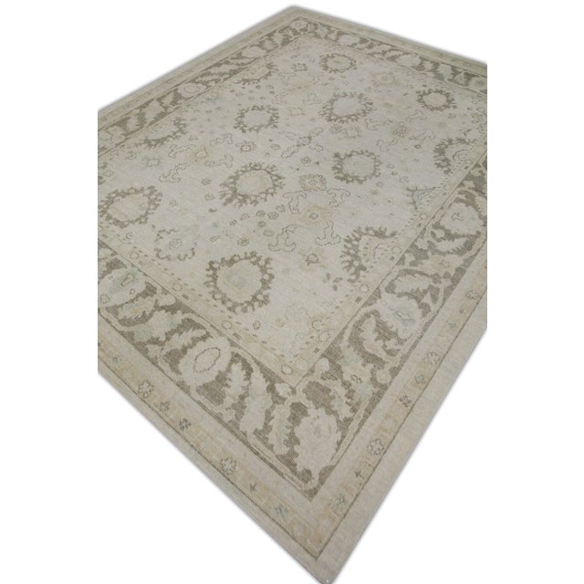 Oriental Hand Knotted Foggy Gray Brown 21st Century Turkish Oushak Rug 8'1" X 9'10" Model #7401 Explore a curated...