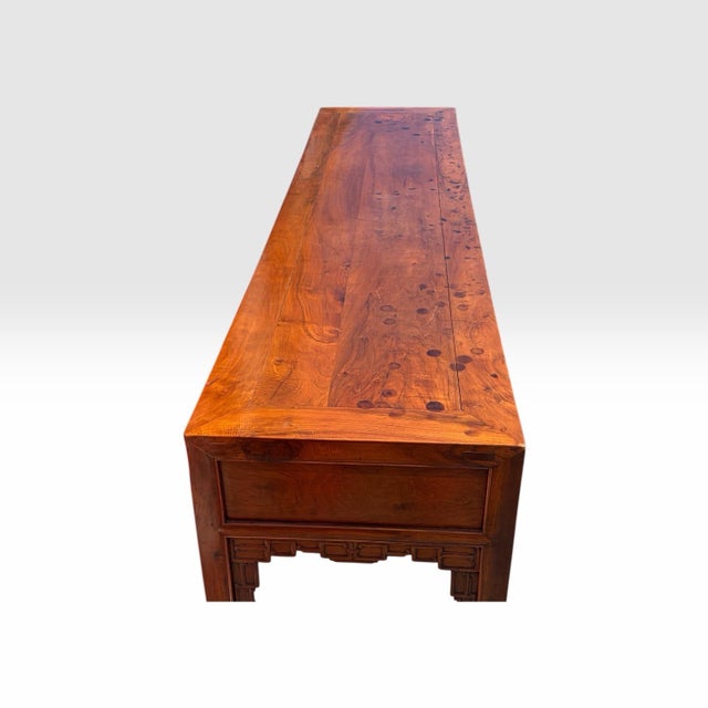 1920s 1920s Finely Carved Vintage High Waisted 3 Drawer Credenza Console Table For Sale - Image 5 of 8