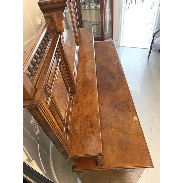 Brown Victorian Pollard Oak Mirror Back Sideboard by James Schoolbred, 1880s For Sale - Image 8 of 18