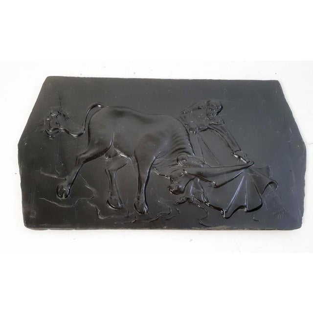 Mid-Century Modern Slate Wall Plaque of Bullfighter and Bull, Italy, 1970s For Sale - Image 9 of 11