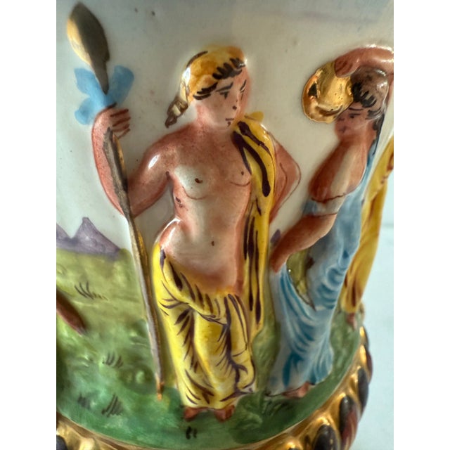 Pink Hand Painted Capodimonte Porcelain Urn For Sale - Image 8 of 14