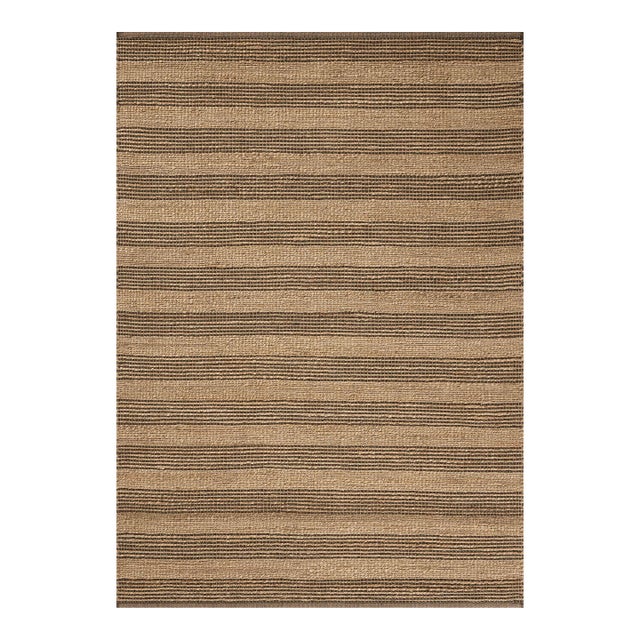 Chris Loves Julia x Loloi Judy Natural / Chocolate 2'-3" x 3'-9" Accent Rug For Sale