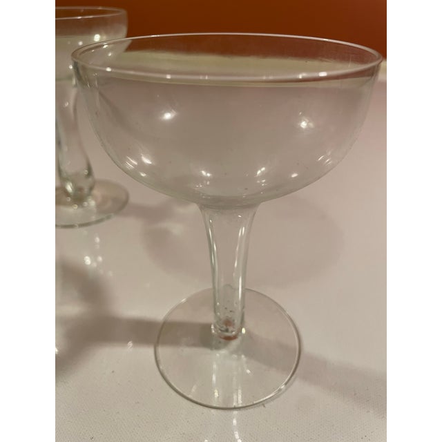 Group of 15 Vintage Coupe Champagne Glasses With Hollow Stems For Sale - Image 4 of 4