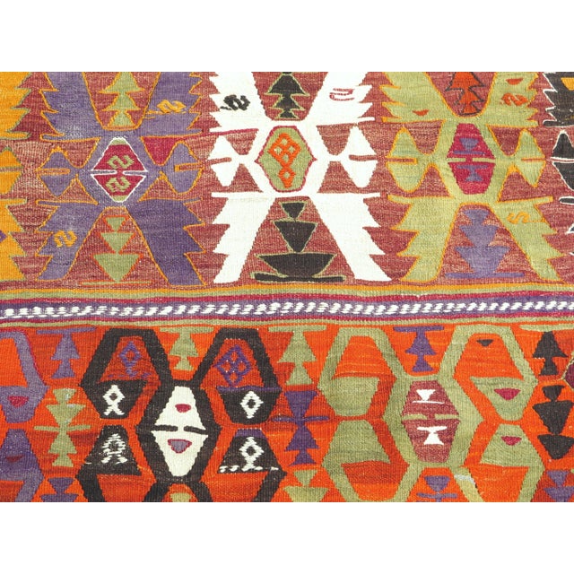 Textile Vintage Turkish Kilim Rug For Sale - Image 7 of 11