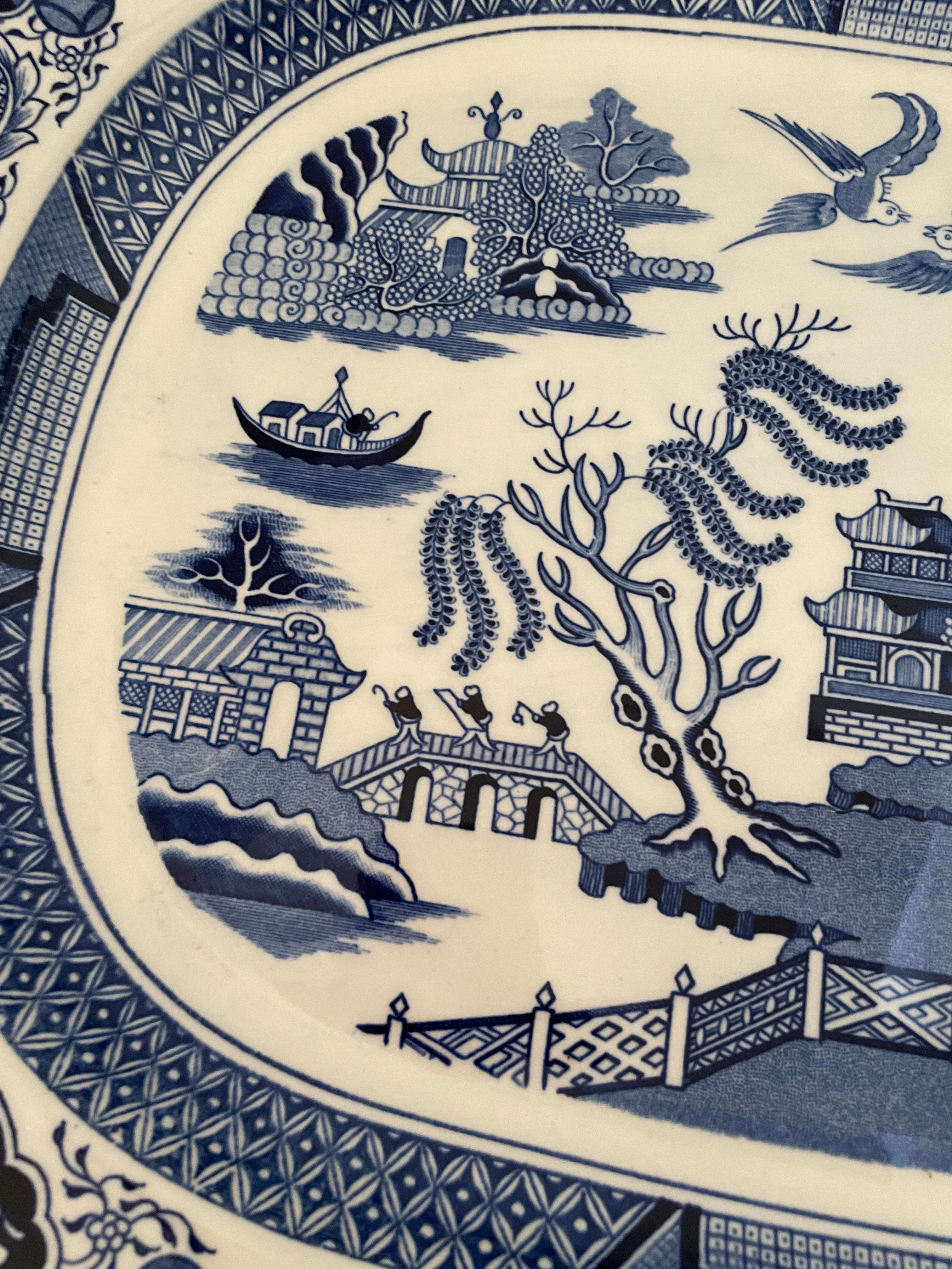Vintage Albert Kessler & Company Hand-Painted Blue & White