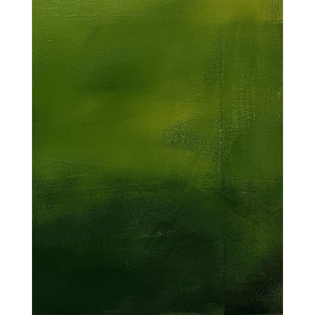 2020s Summit County Barn by Justin Wheatley | Acrylic on Canvas Red Barn With Green Field For Sale - Image 5 of 10