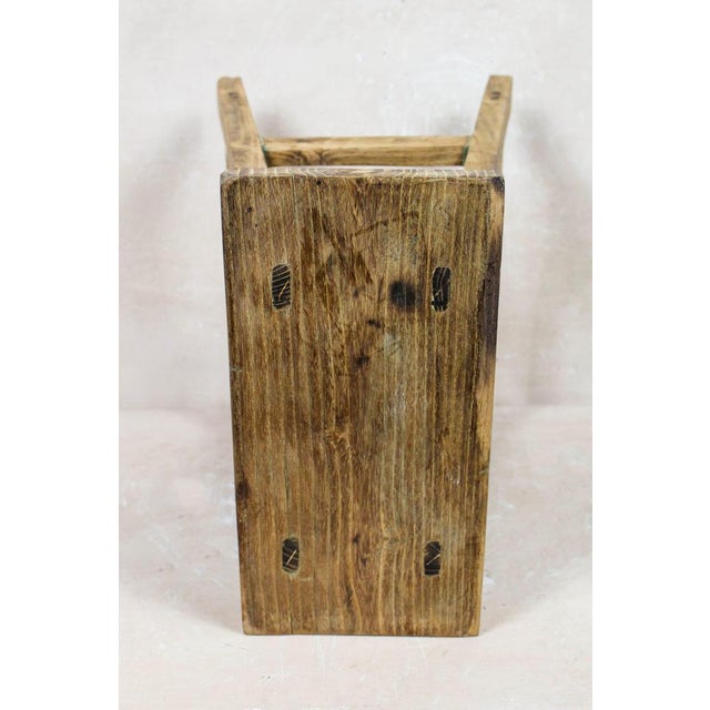 Rustic Vintage Rustic Stool in Elm For Sale - Image 3 of 5