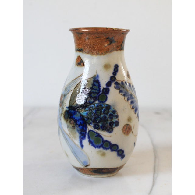 Late 20th Century Mexican Tonala Folk Art Ceramic Pottery Vase For Sale - Image 5 of 8