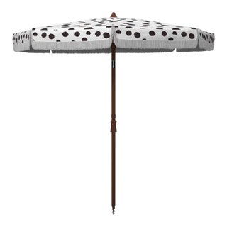 Outdoor Sydney 6.5 ft Umbrella - White/Black Polka Dot For Sale