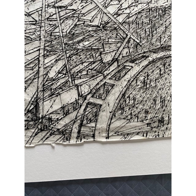 2000 - 2009 Ruth Esserman Signed Geometric Drawing — Black & White, 12×18 on 16×20 Matboard For Sale - Image 5 of 5