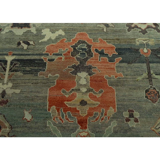 Turkish Oushak Old Wool Rug 14'7" x 19'11" #30144 For Sale In Houston - Image 6 of 8