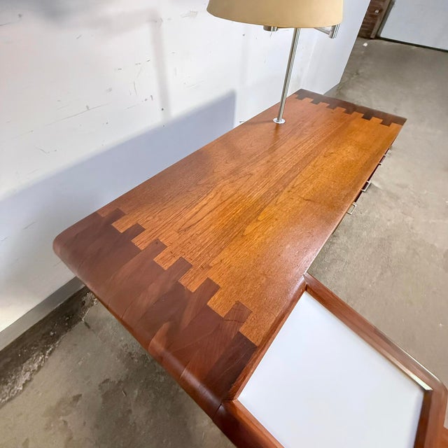 Wood C. 1970s Unique Studio Craft Modernist Rosewood and Teak Doctor's Desk For Sale - Image 7 of 14