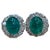 12 Ct Natural Emerald Zambia Cabochon & 4 Ct Diamond Stud Earring 14 KW Gold For Sale - Image 16 of 18
