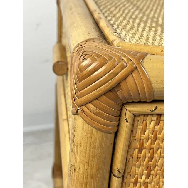 Vintage Italian Bedside Tables in Bamboo and Rattan, 1970s, Set of 2 For Sale - Image 9 of 10