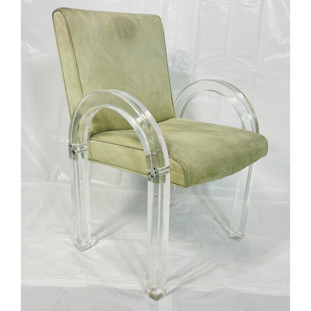 Set of 6 Charles Hollis Jones Lucite Waterfall Dining Chairs, Signed 1974 For Sale - Image 16 of 18
